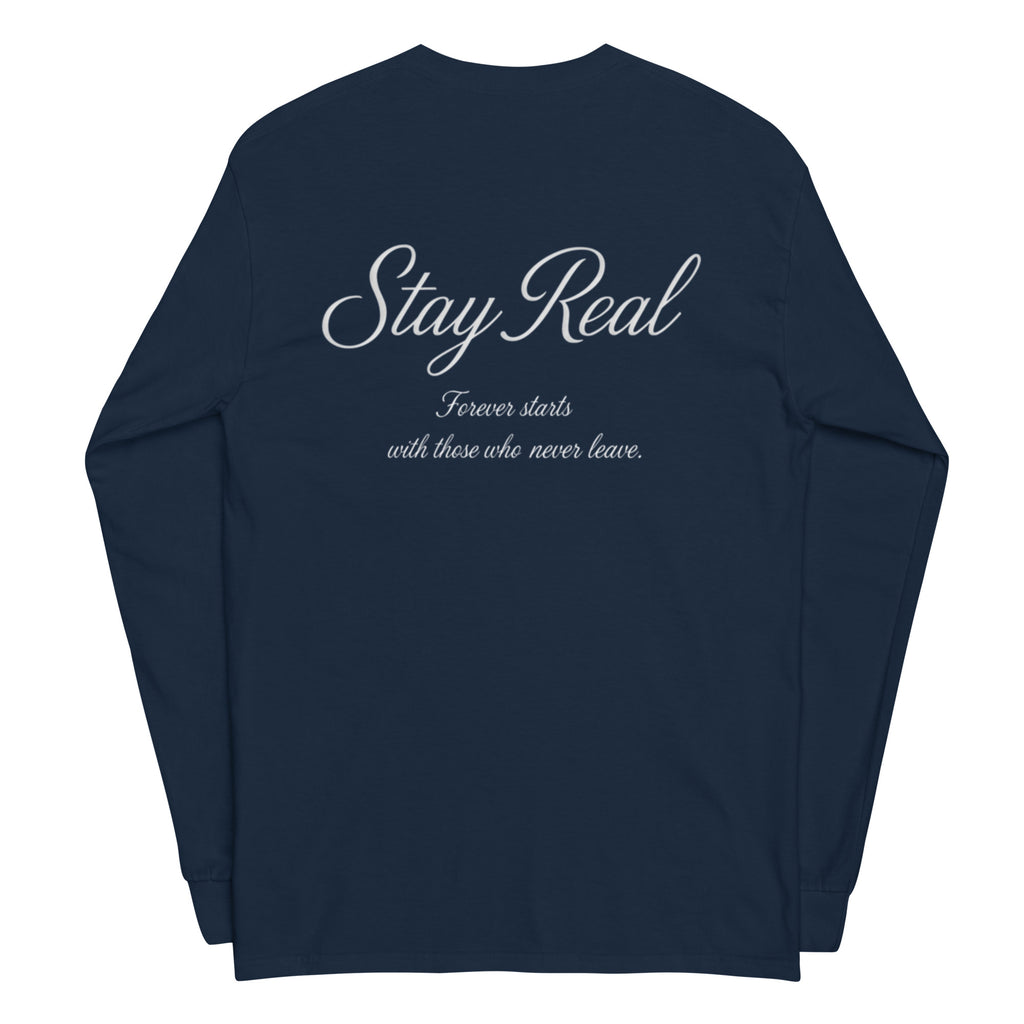 STAY REAL LONGSLEEVE TEE NAVY BLUE